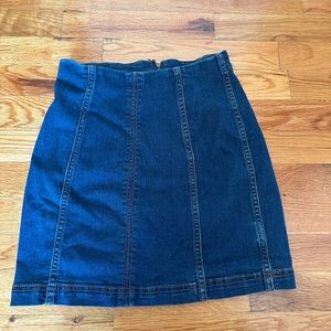 Free people dark wash denim mini skirt